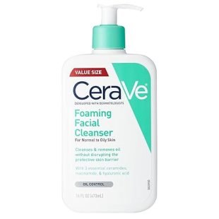 CeraVe Foaming Facial Cleanser 355ml – Face Wash with Niacinamide, Hyaluronic Acid & 3 Essential Ceramides