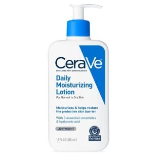 CeraVe Daily Moisturizing Lotion Face Moisturizer, and Hand Cream with Hyaluronic Acid and 3 Ceramides (Normal to Dry Skin) 355 ml