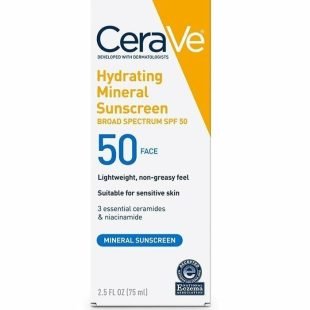 CeraVe Hydrating suncreen board spectrum SPF 50 mineral suncreen 75ml