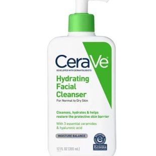 CeraVe Hydrating Facial Cleanser 355ml –  Hyaluronic Acid & 3 Essential Ceramides for Normal to Dry Skin