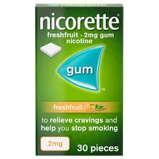 Nicorette GUM 30 pcs 2MG Fresh fruit